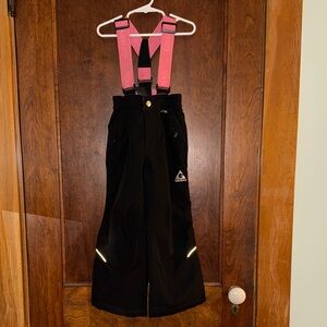 Gerry Weber Black Kids Snow Pants with Pink Straps